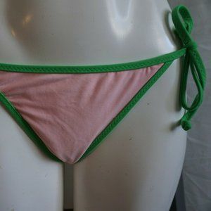 Point Conception Pink/Green Reversible Thin Tie Side Hip Bikini Pant size S NWT